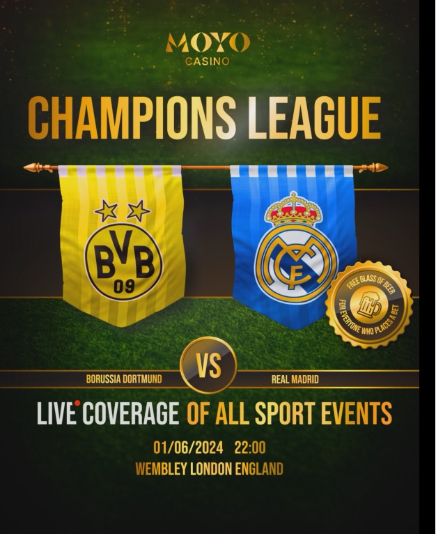 Champions League Showdown: Watch Dortmund vs Real Madrid Live at Moyo Casino!