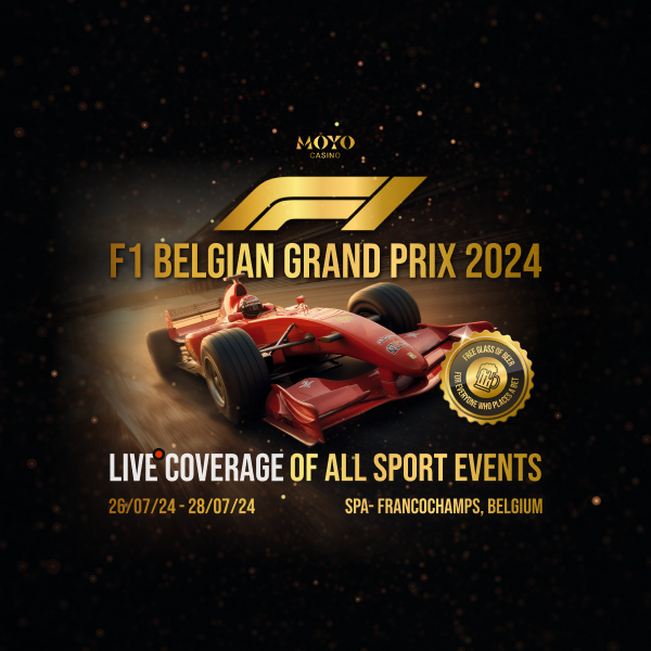 🏁 Feel the Speed! 🍻 Free Beer with Every Bet at Moyo Casino for F1 Belgian GP 2024!